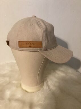 Kith and Kin Beige Wool  Baseball Cap with Leather Logo Patch.